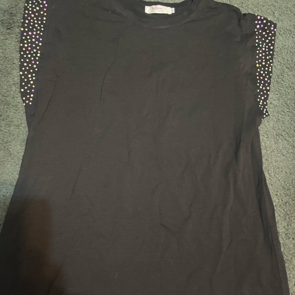 Black Top with Colorful Accents